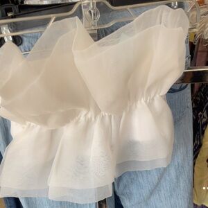 Live show Strapless tube top crop white Zara M